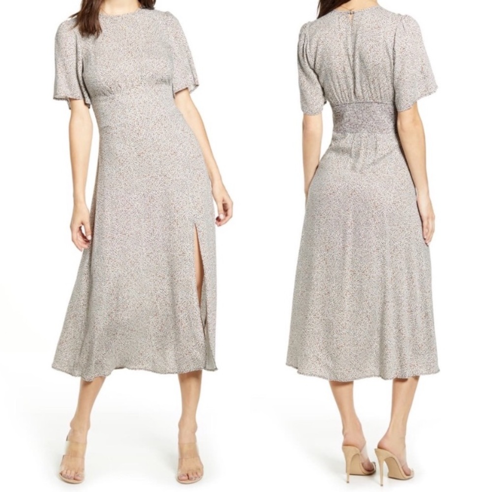AFRM cheetah print midi dress